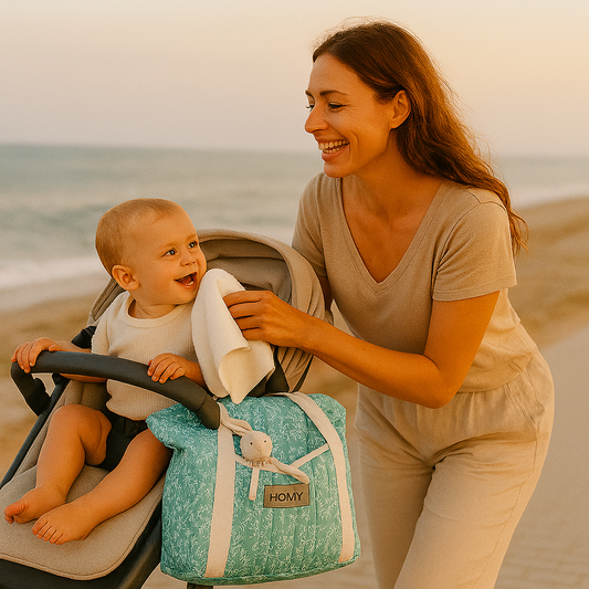 HomyTextiles Anne Bebek Bakım Çantası Geniş Hacim Bölmeli Makinada Yıkanabilir
