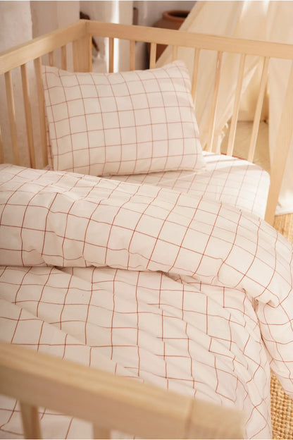 Bebek Nevresim Seti Ekose Kareli Desen