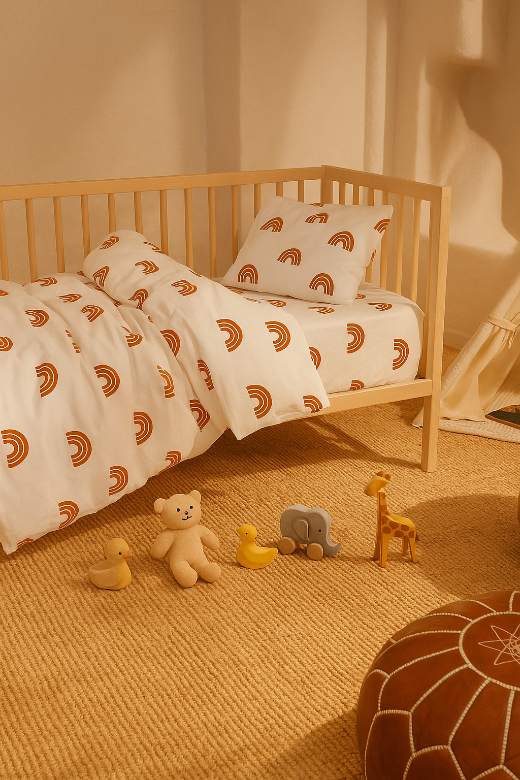 HomyTextiles Bebek Nevresim Seti Gökkuşağı Desen