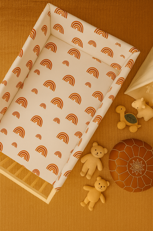 HomyTextiles Bebek Beşik Yan Koruma Seti Gökkuşağı Desen