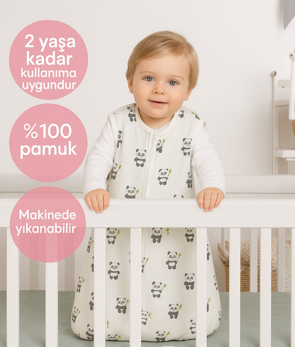 HomyTextiles Bebek Uyku Tulumu - Elyaf Dolgulu - %100 Pamuk Penye Kumaş, 2.7 Tog Yandan Açılır, Fermuarlı