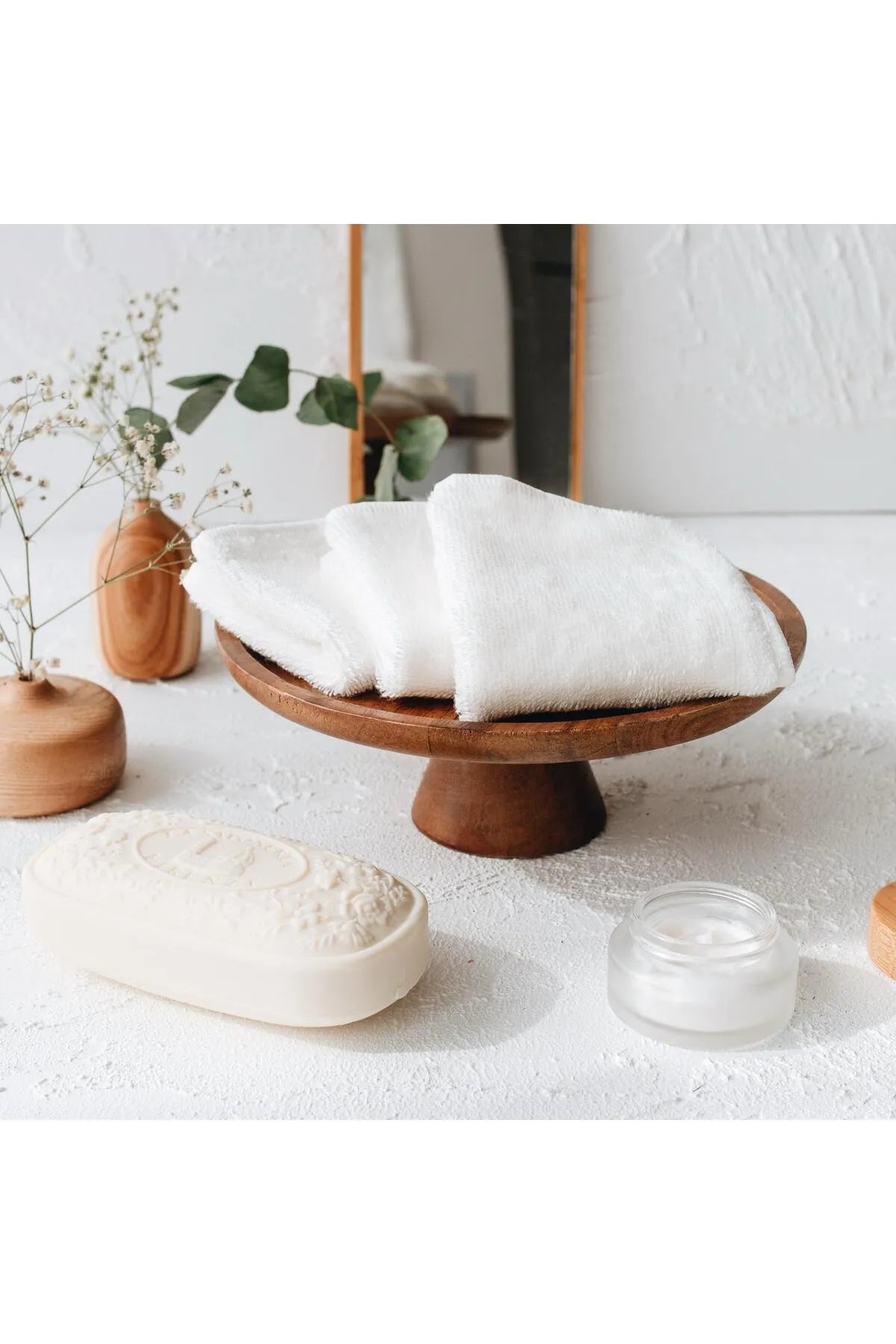 Makyaj Temizleme Mendili Yüz Havlusu Bebek Ağız Bezi Organik Bambu 25'li Set Çanta Hediyeli