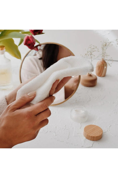 Makyaj Temizleme Mendili Yüz Havlusu Bebek Ağız Bezi Organik Bambu 25'li Set Çanta Hediyeli